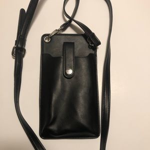 Madden Girl Black Cell Phone Cardholder Crossbody Purse